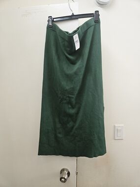 LOFT Forest Green Midi Skirt